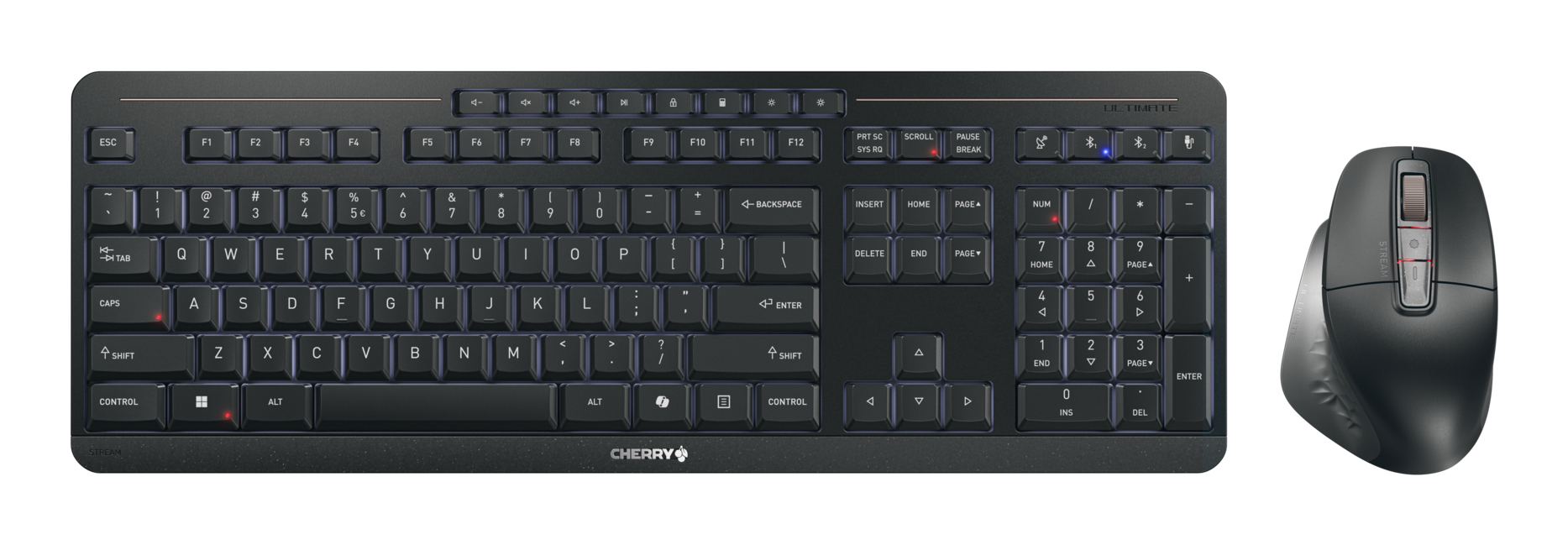 CHERRY Stream Ultimate Desktop-Set Wireless Tastatur Maus QWERTY US Schwarz