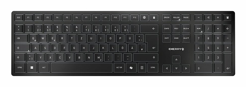 CHERRY KW 9100 SLIM - Tastatur - 100% - full size - kabellos - 2.4 GHz, Bluetooth 4.0 - QWERTY - Portugiesisch (JK-9100PO-2)