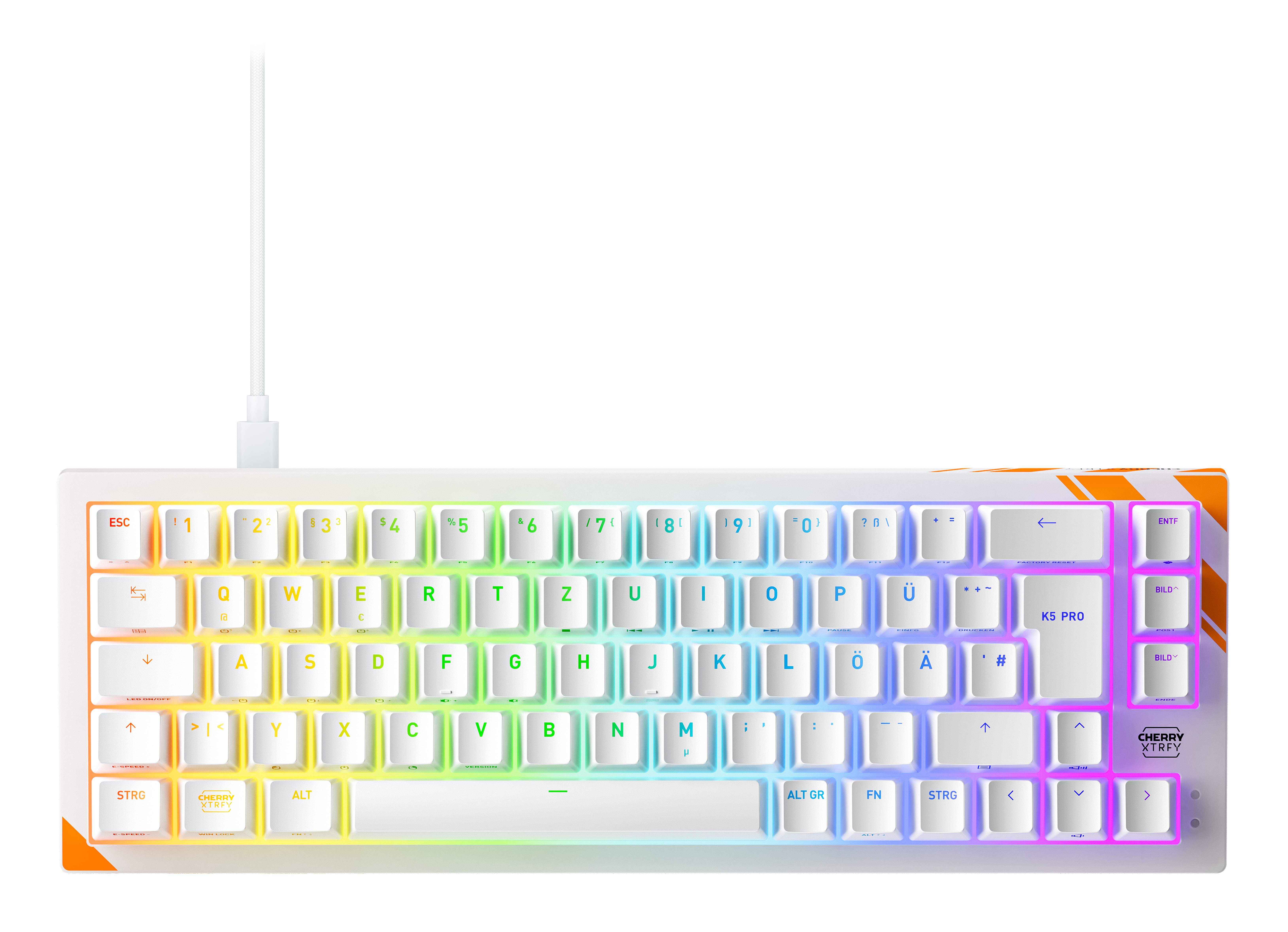 CHERRY K5 PRO TMR MAGNETIC SWITCH GAMING KEYBOARD GERMAN LAYOUT WH (G8E-24200LACADE-0)