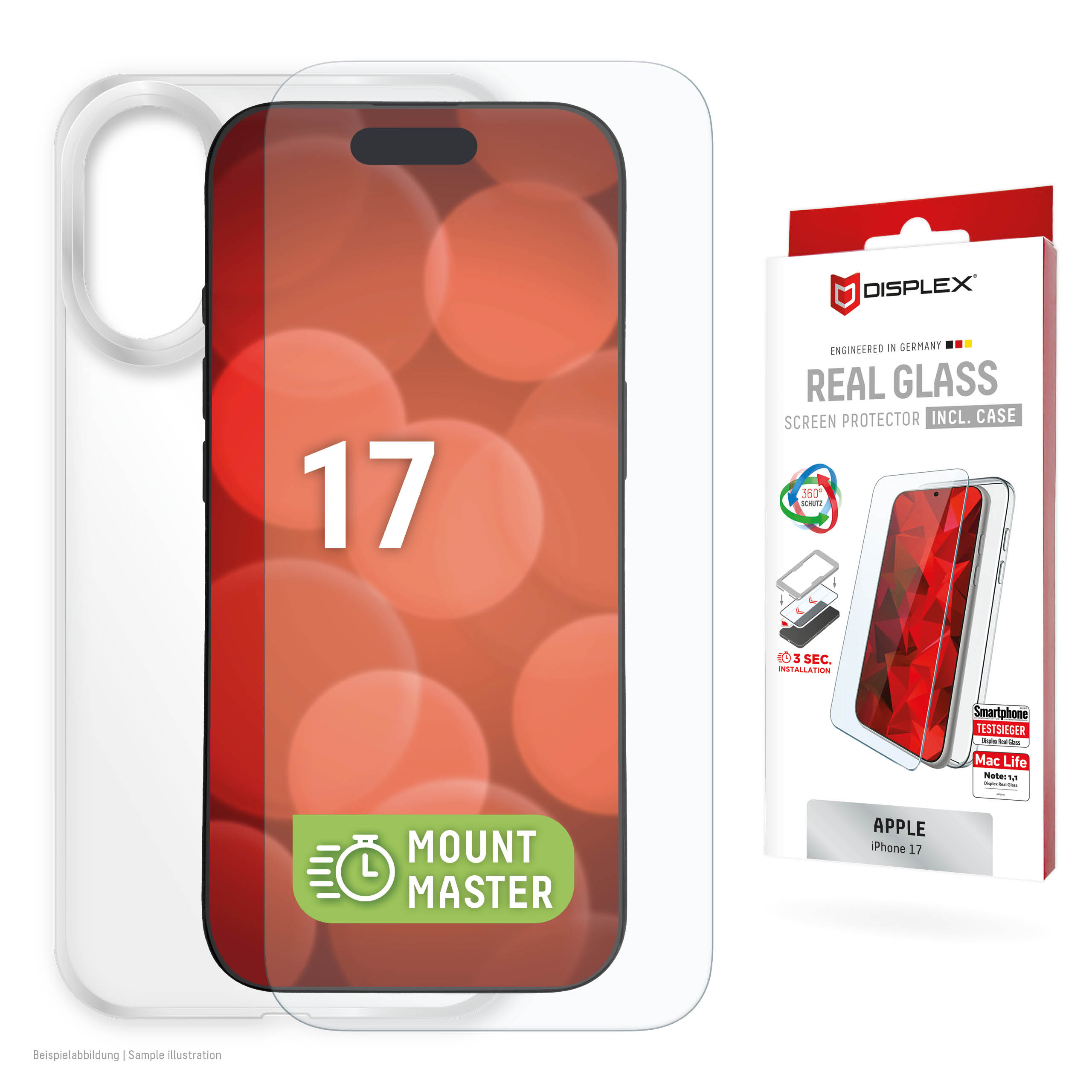 E.V.I. DISPLEX Real Glass MountMaster + Case iPhone 17