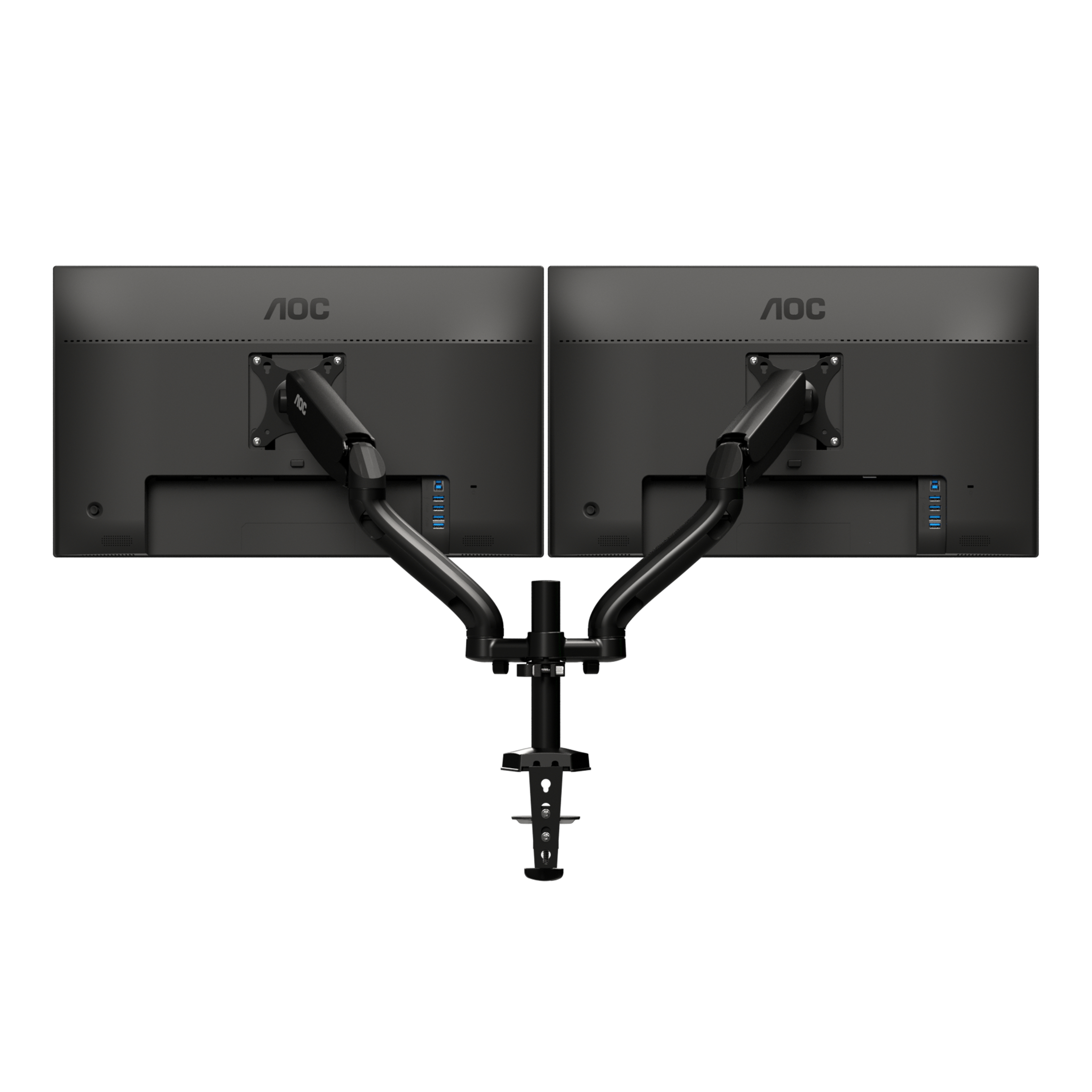 AOC AD110D0 - Tischhalterung für 2 LCD-Displays (einstellbarer Arm) - Aluminiumlegierung - Bildschirmgröße: bis zu 68,6 cm (bis zu 68,60cm (27) ) (AD110D0)