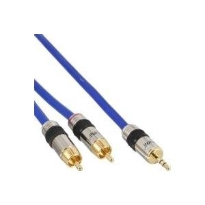 INLINE Klinke/Cinch PREMIUM 20m 3,5mm Klinke Stecker an 2x Cinch Buchse vergoldete Kontakte Laenge 20m (89937P)