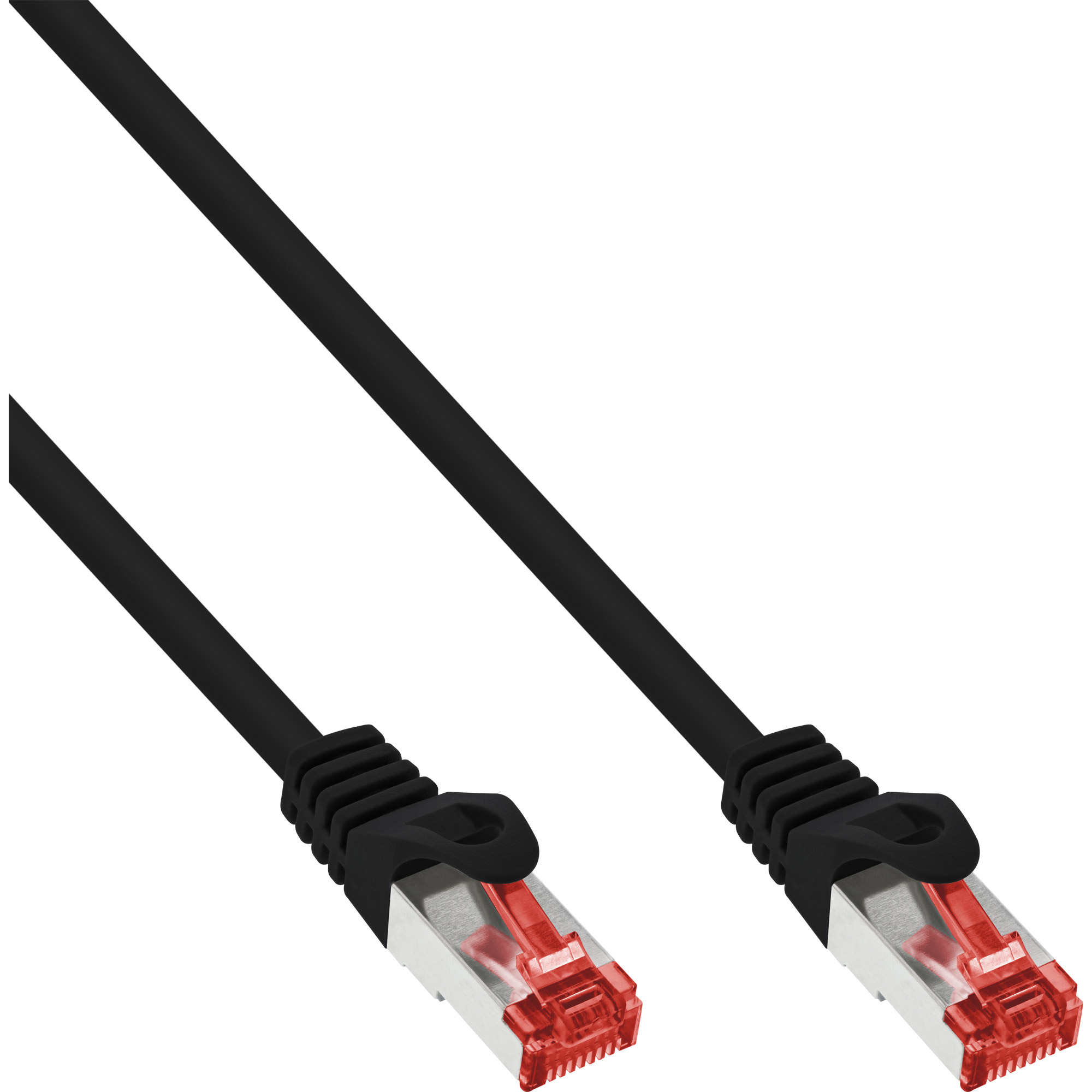 InLine - Patch-Kabel - RJ-45 (M) - bis - RJ-45 (M) - 3,0m - SFTP, PiMF - CAT 6 - gepresst, mit Knickschutz - Schwarz (76103S)