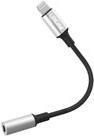 InLine® Lightning Audio Adapter Kabel, für iPad, iPhone, iPod, silber/schwarz, 0,1m (31440)