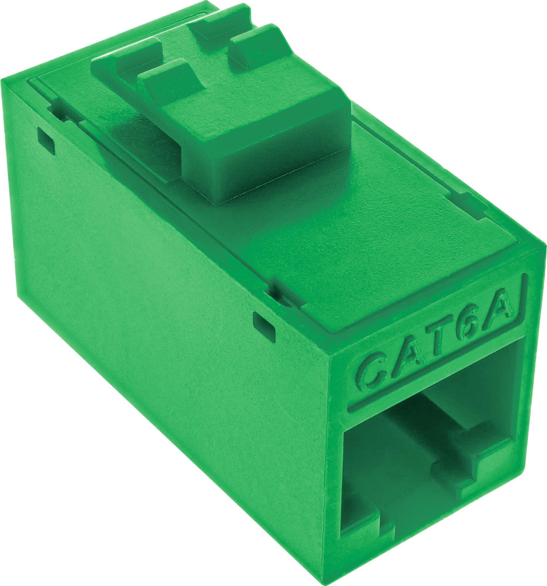 InLine 8er Pack Keystone RJ45 Buchse/Buchse ungeschirmt Cat.6A grün (76217G)