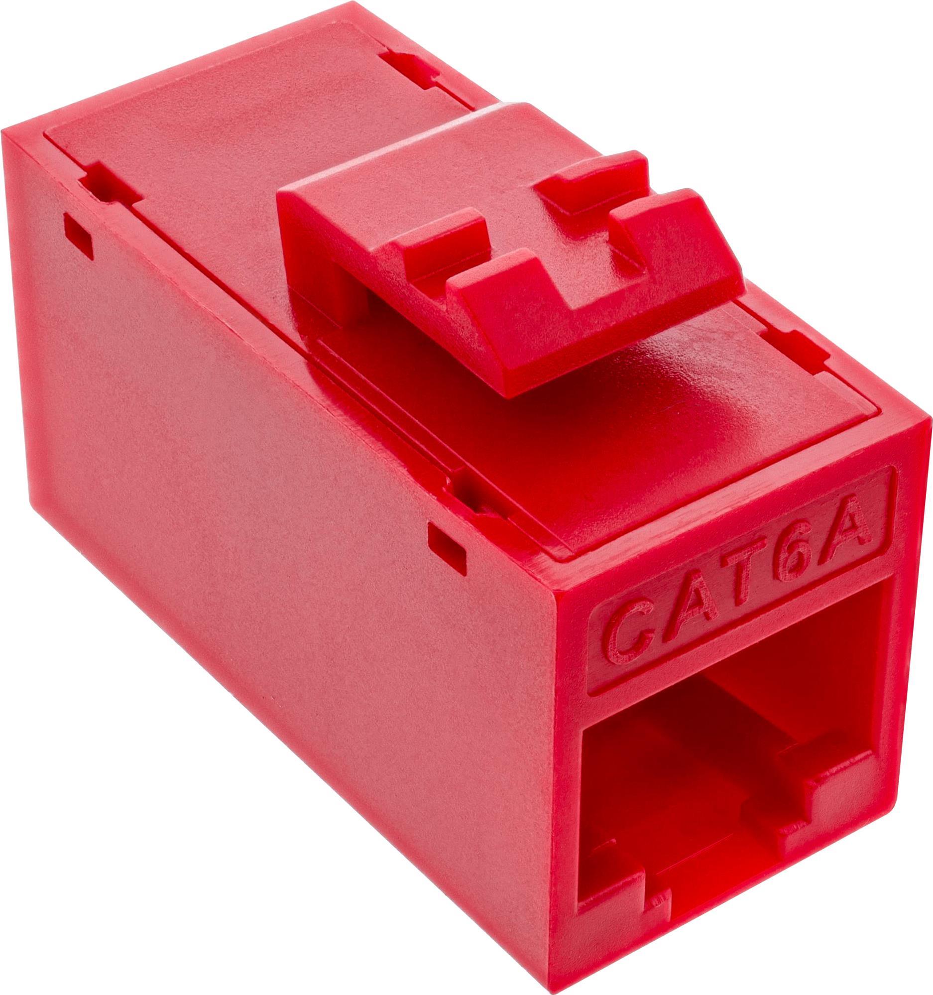 InLine 8er Pack Keystone RJ45 Buchse/Buchse ungeschirmt Cat.6A rot (76217R)
