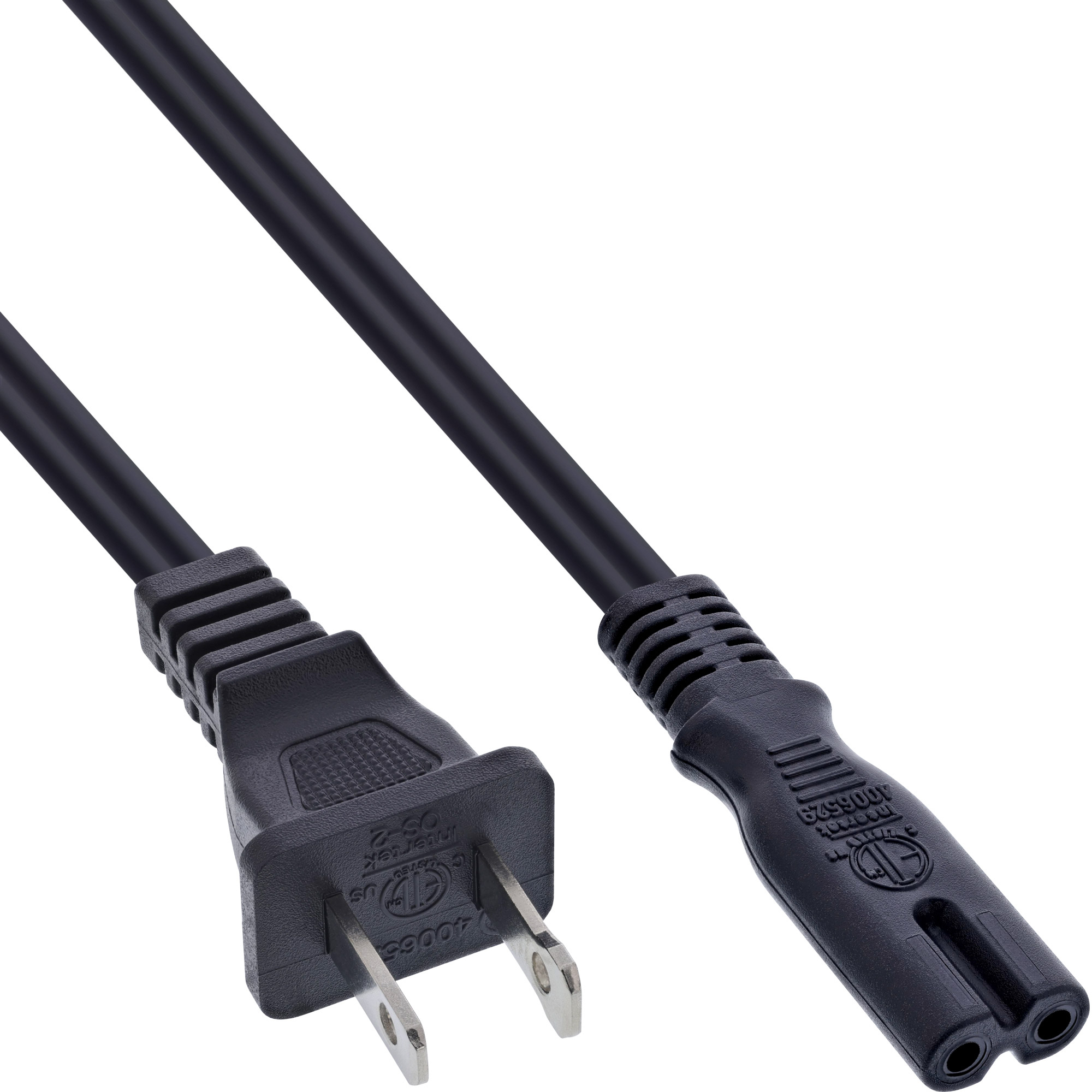InLine 65er Bulk-Pack Netzkabel Netzstecker USA auf Euro 8 C7 Stecker 1 - Kabel - Strom/Netzteil - 1,8 m - 2-polig (B-16654U)