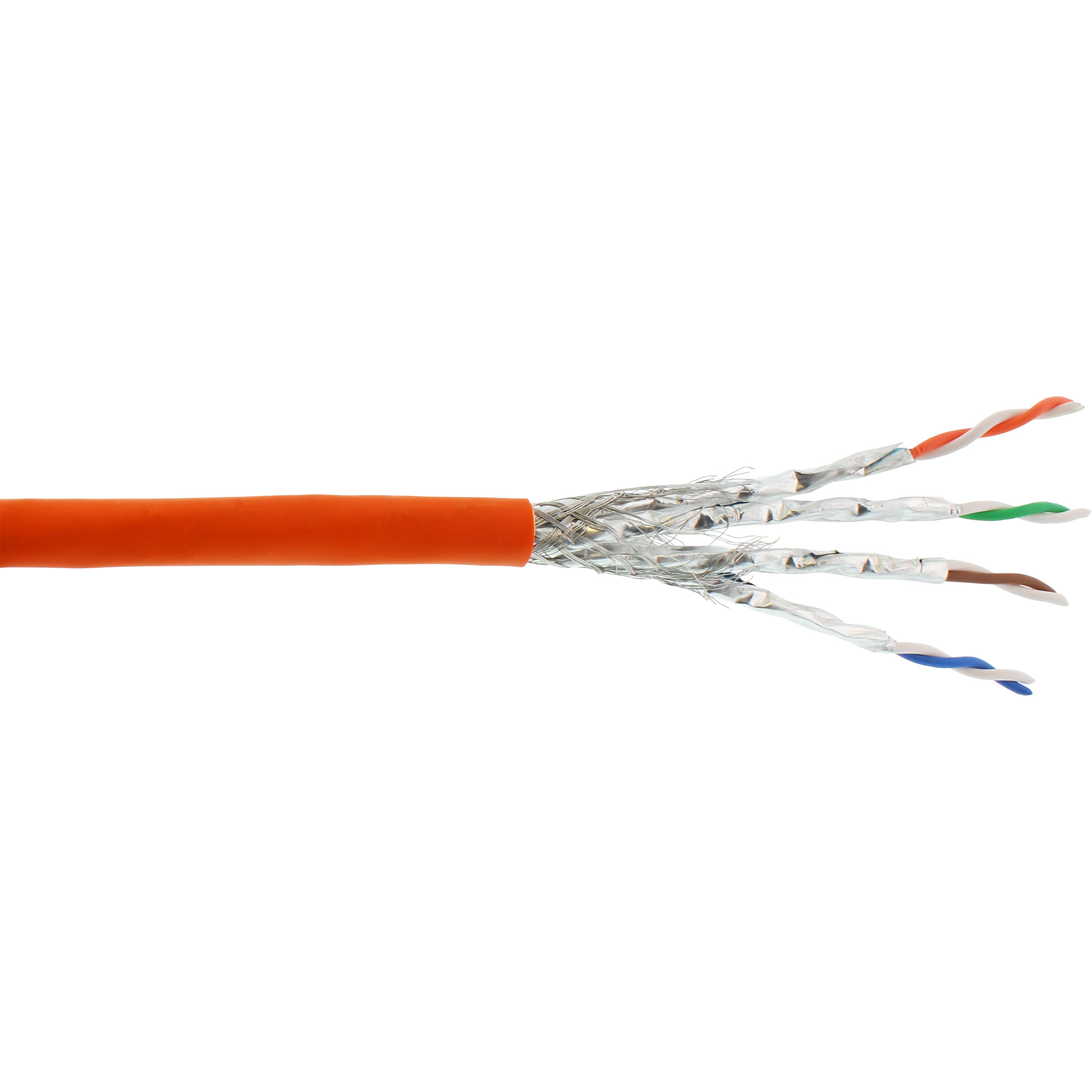 InLine Verlegekabel Cat.7 S/FTP CCA 600MHz PoE+ halogenfrei orange - Verlegekabel - Digital/Daten (70225I)