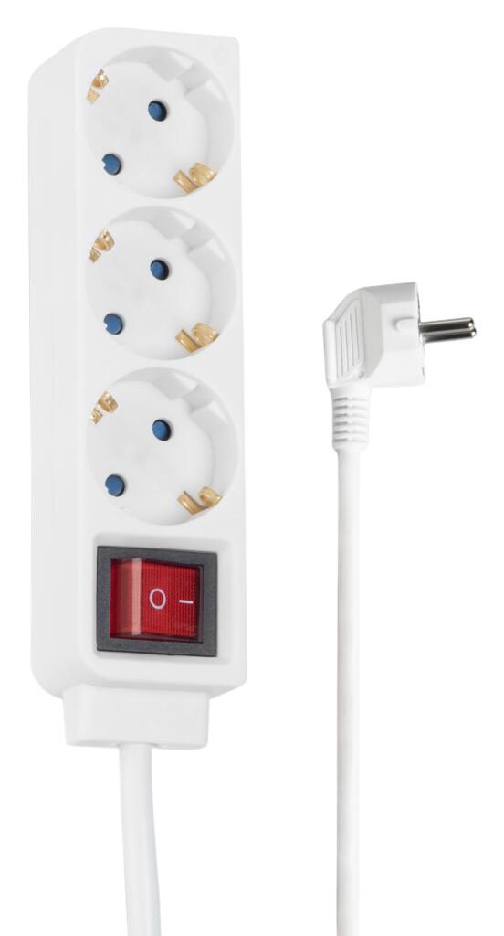 hama 3-fach Steckdosenleiste mit Schalter weiß