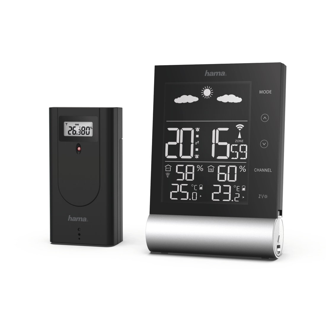 hama Black Line Wetterstation schwarz