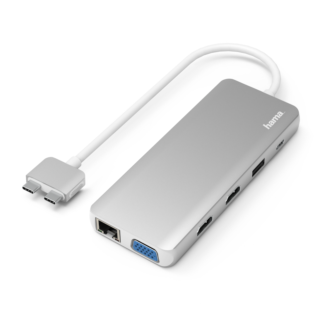 USB-C-Multiport-Adapter für MacBook Pro/Air silber/weiß
