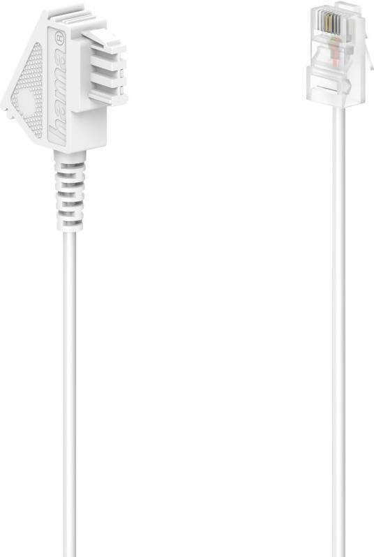 Hama DSL-Box-Kabel, TAE-F-Stecker - Modular-Stecker 8p2c, 6 m, Weiß (00201119)