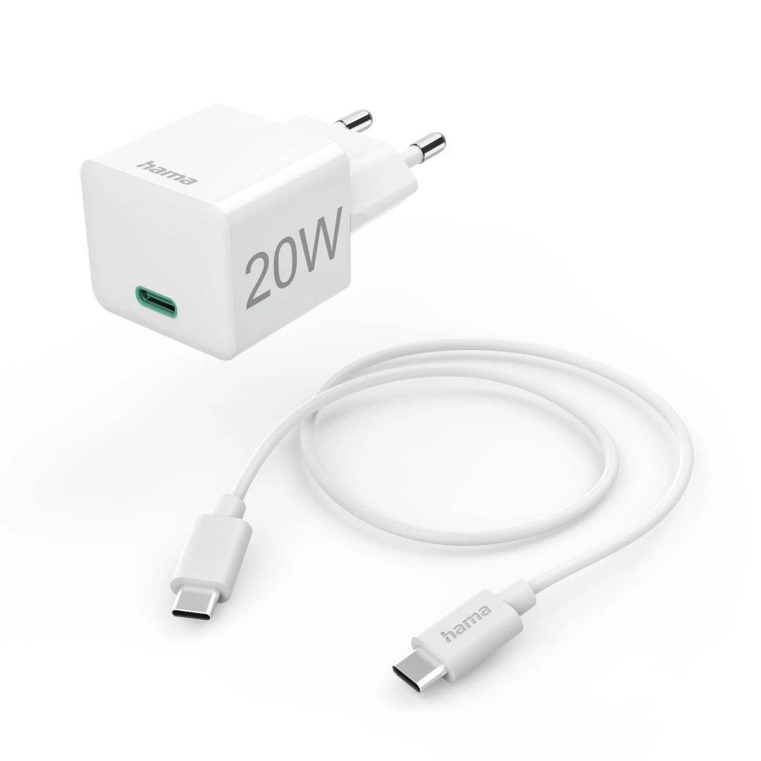 Schnellladegerät (20W) mit Ladekabel (1m) weiß