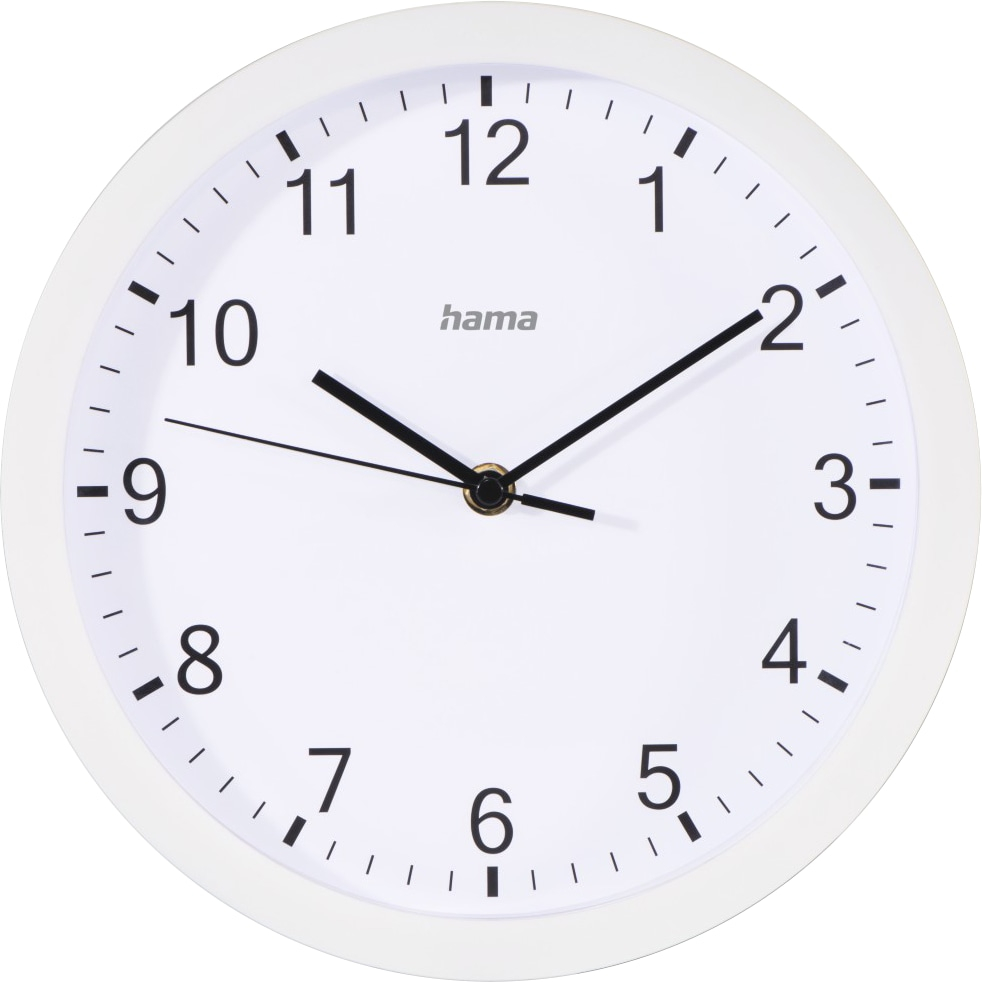 hama Wanduhr Elba weiß Kunststoff, Ø 25,0 cm
