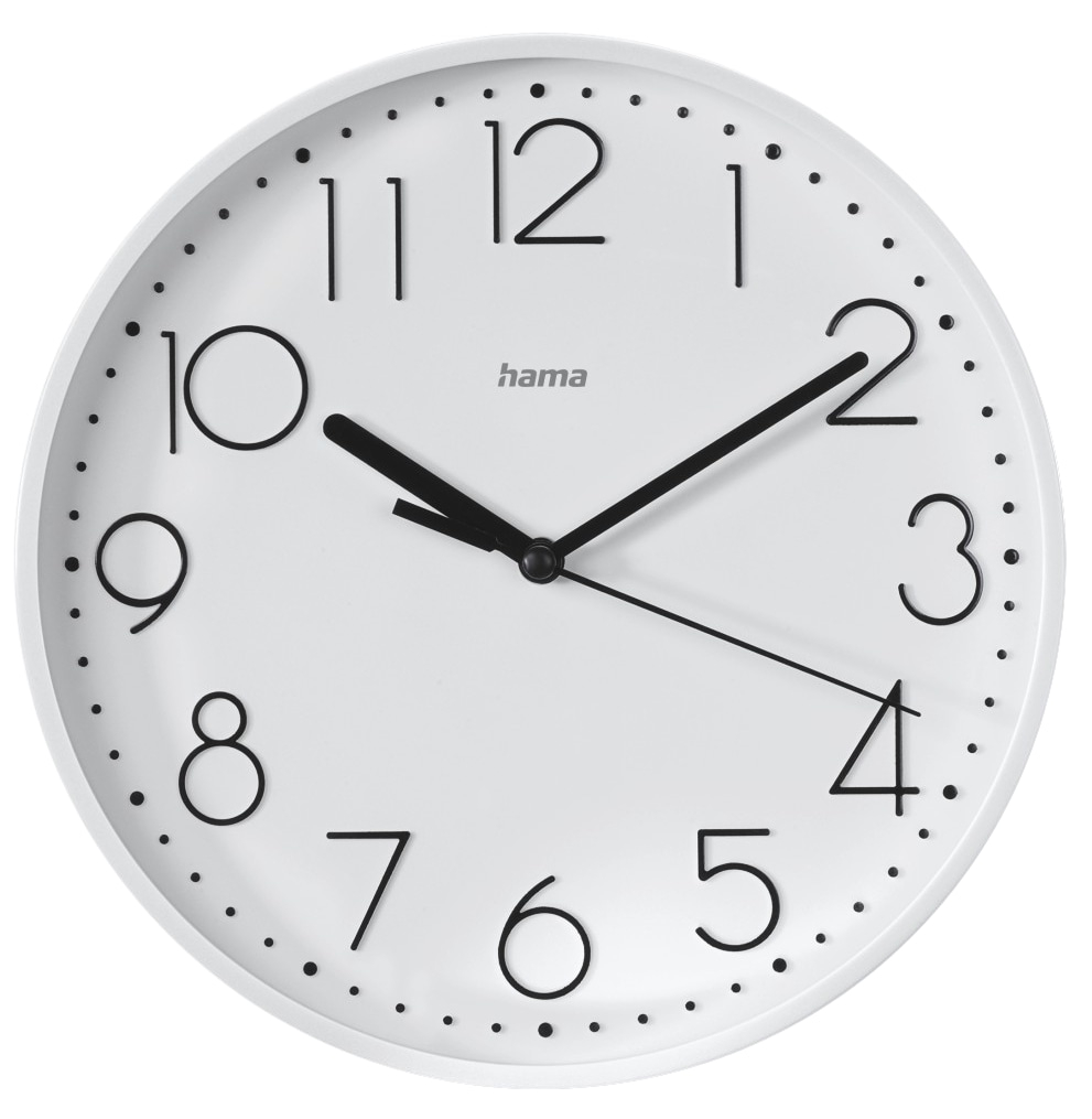 hama Wanduhr Salina weiß Kunststoff, Ø 22,0 cm