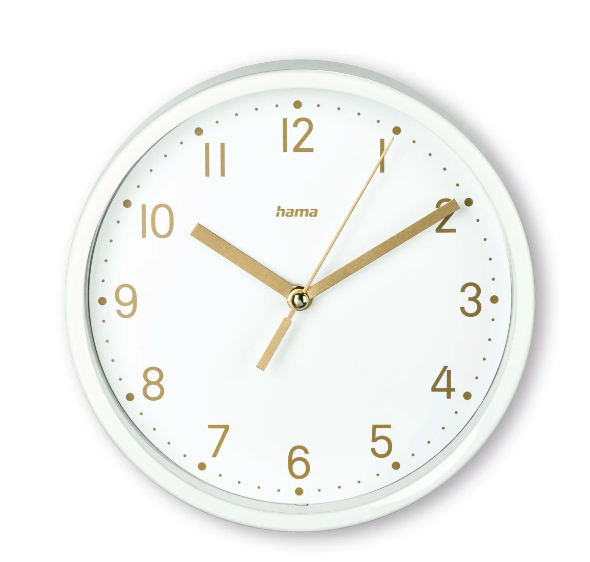 hama Wanduhr Madeira weiß Kunststoff, Ø 16,0 cm