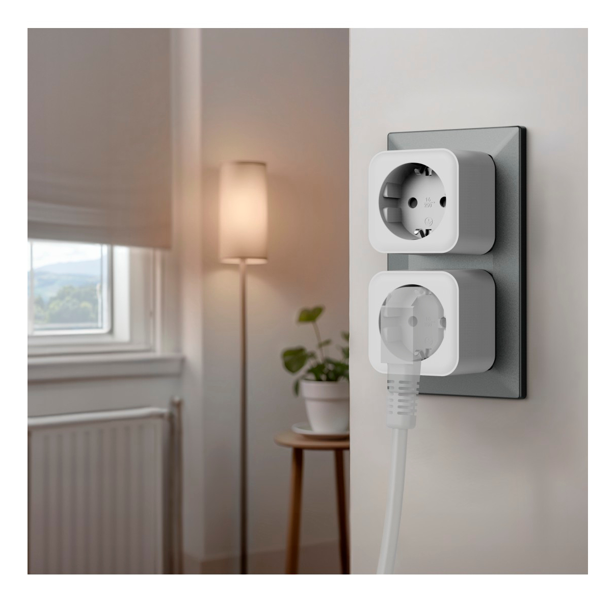 WLAN-Steckdose Set Schaltsteckdose schwarz/weiss
