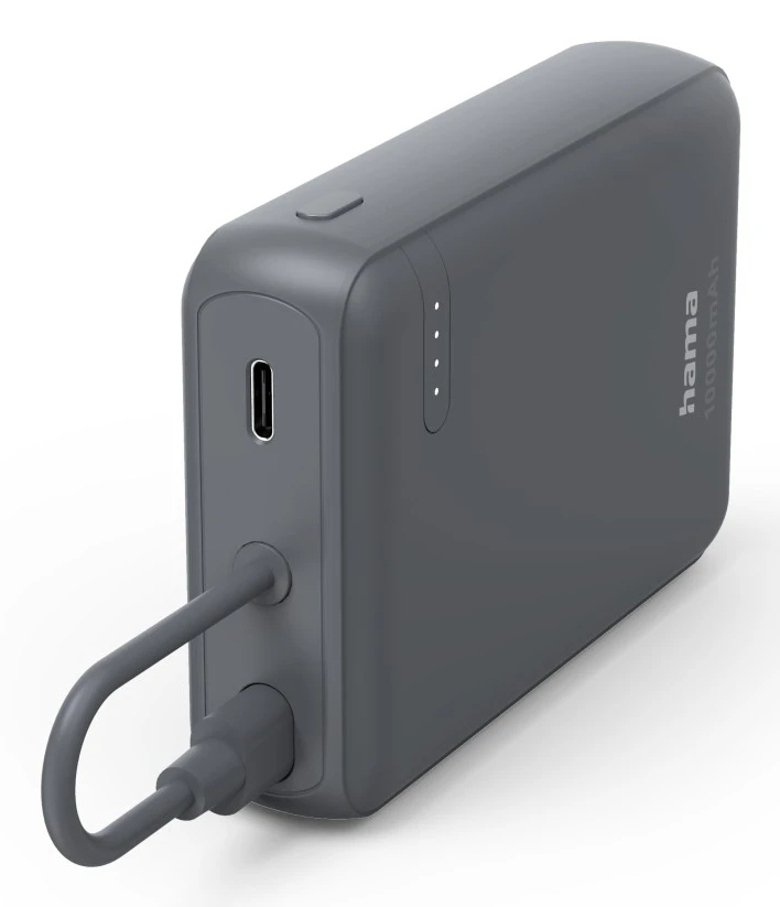 Hama Power Pack Travel mit Kabel 10000mAh 2 Ausgänge 2x USB-C Anthrazit (00201739)