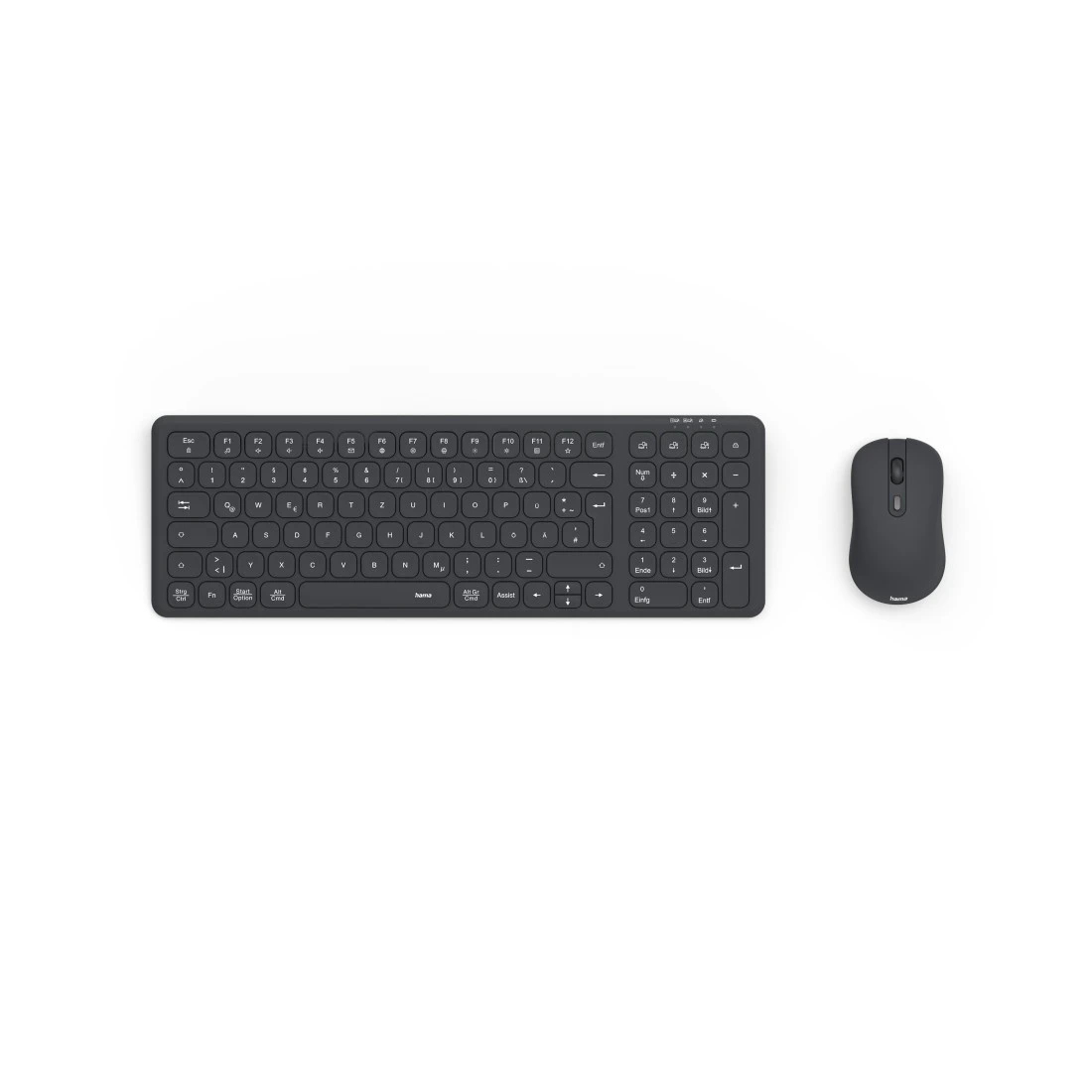 Hama Multi-Device-Tastatur-Maus-Set WKM-300, kabellos, Funkt/BT, SW, QWERTZ DE (00173006)