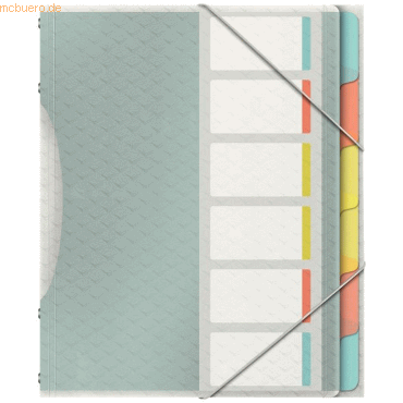 3 x Esselte Ordnungsmappe Colour'Ice A4 PP 6 Fächer farbig