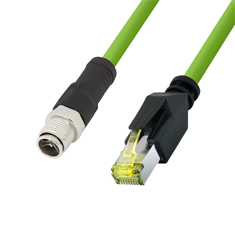 M12 CAT6A Industrial Patch Cable, PUR, M12 X-coded to RJ45, 7,50 m (CQM085S)