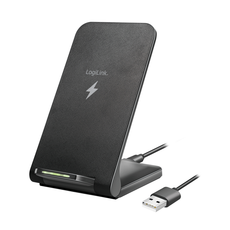 Logilink Wireless Quick Charging Stand 15 W, twin coil, black (PA0315RF)