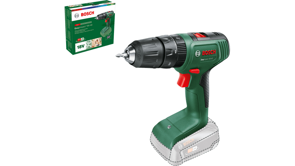 Bosch EasyImpact 18V 40 - Handbohrmaschine - Ohne Schlüssel - Bürstenlos - 1,3 cm - 1630 RPM - 3 cm (06039D8109)