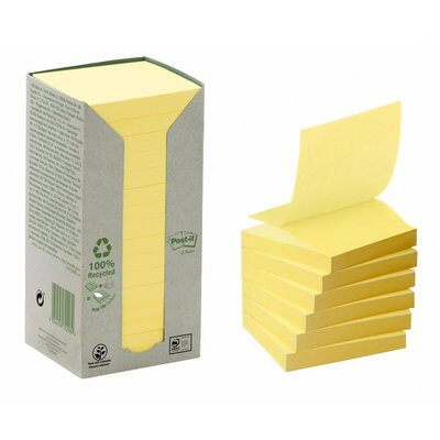 Post-it Haftnotizen Recycling z-notes, 76 x 76 mm, gelb