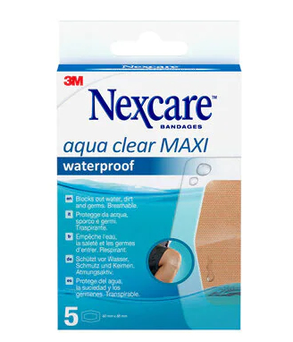 Nexcare™ Pflaster Aqua Clear MAXI Waterproof N1205DMN beige 6,0 x 8,8 cm, 5 St.