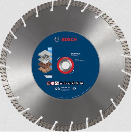 Bosch Expert Multi Material - Diamant-Schneidscheibe - für Beton, Stahlbeton, Ziegelsteine, Porenbeton - 300 mm (2608900664)