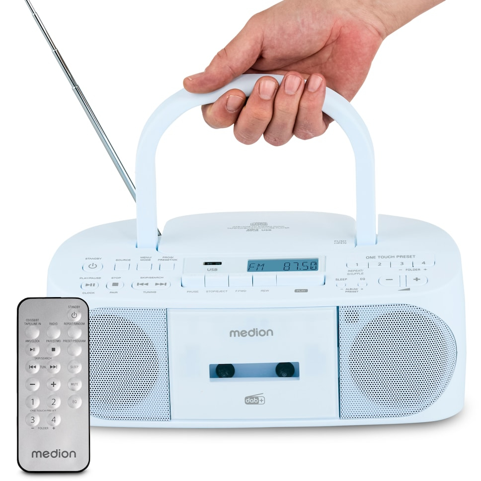 Life DRX-1 Plus (MD400003) Radio-Rekorder mit CD + Kassette blau