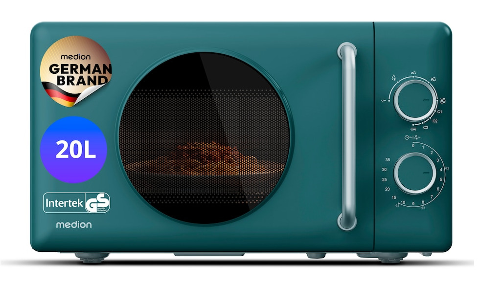 Medion MD100119 Retro Mikrowelle petrol 800W 20L (50079843)