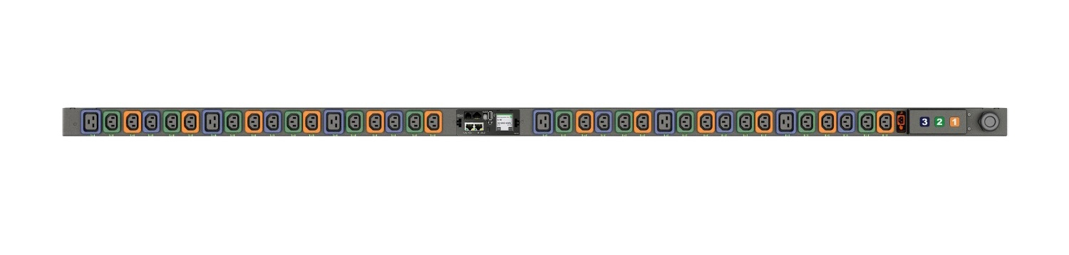 Vertiv Geist Switched Outlet Level Monitoring MGU5MGB0-36PT63-2PS56B2A10-S-A - Stromverteilungseinheit (Rack - einbaufähig) - Wechselstrom 230/400 V - 11 kW - WYE 3-phasig - Ethernet 10/100/1000, USB, RS-232 - Eingabe, Eingang IEC 60309 3P+N+E - Ausg