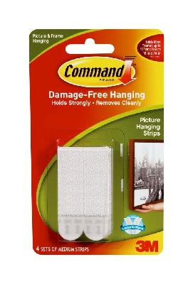 3M Command Bilder-Montagestreifen Strips, Größe: M, weiß