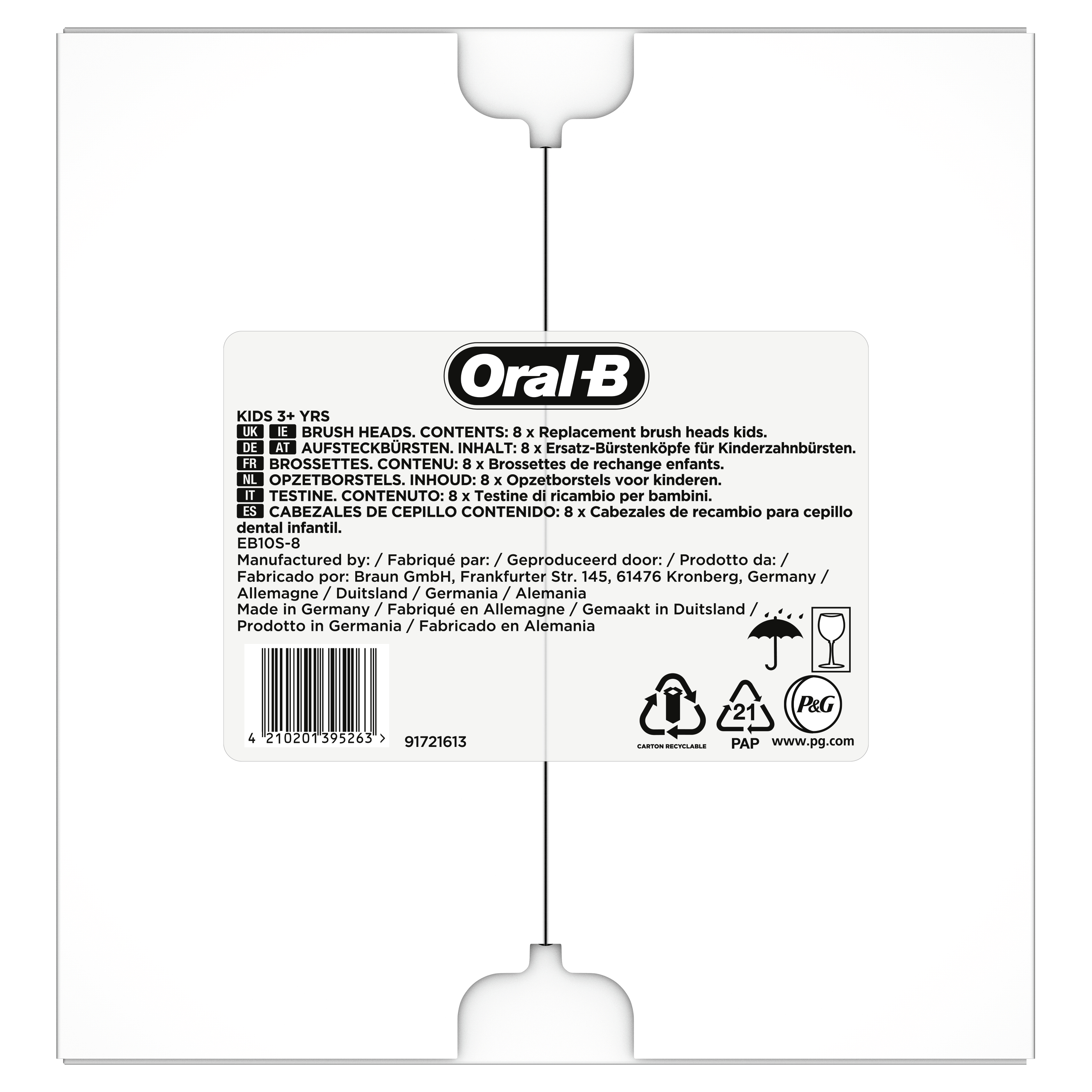 Oral-B Kids 81748472 Elektrischer Zahnbürstenkopf 8 Stück(e) Mehrfarbig (4210201395263)
