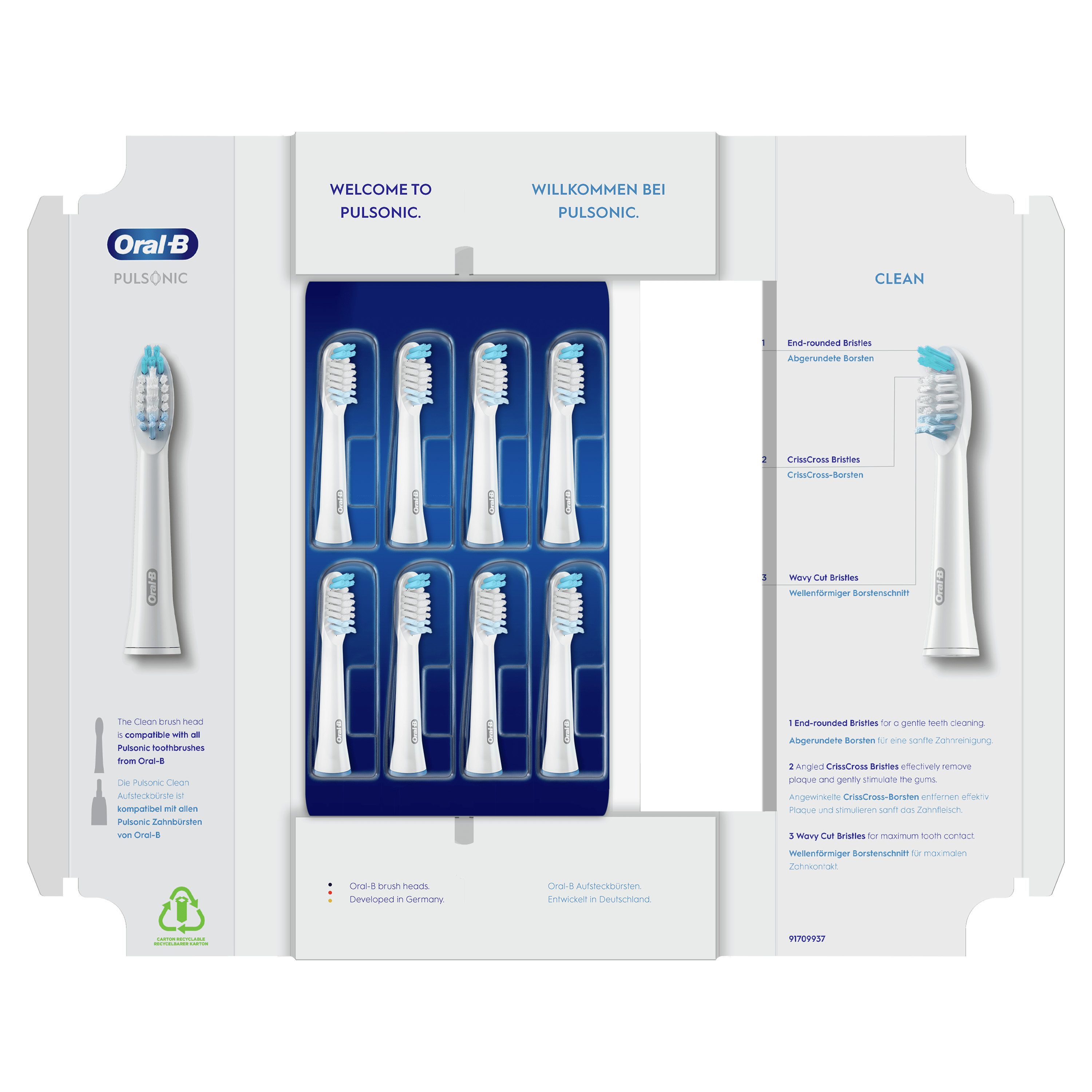 Oral-B Pulsonic Clean 81748491 Elektrischer Zahnbürstenkopf 8 Stück(e) Weiß (4210201395348)