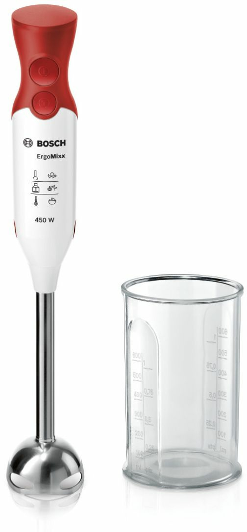 Bosch ErgoMixx MSM64110 - Handmixer - 450 W - Weiß/Rot (MSM64110)