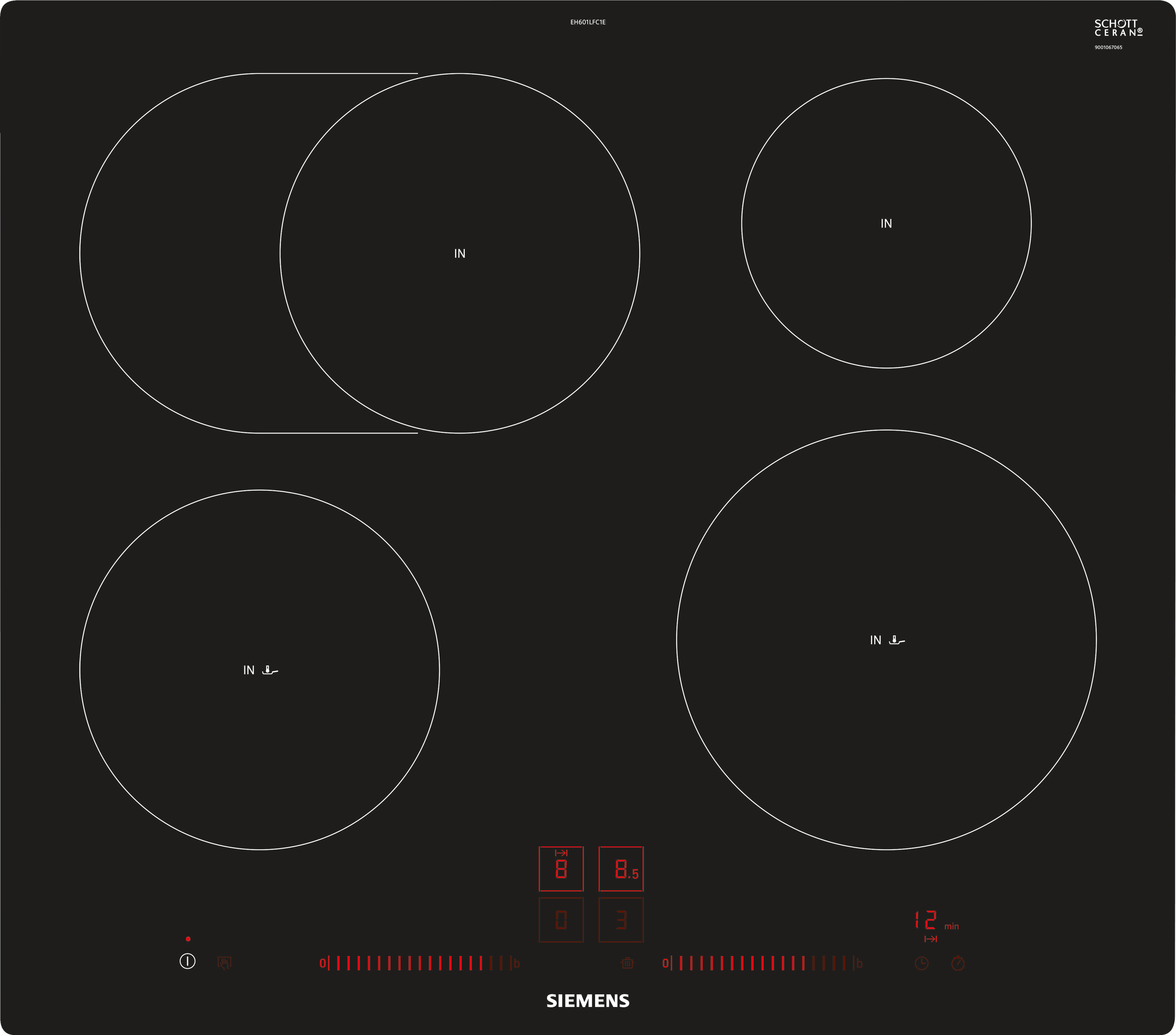 EH601LFC1E Induktionskochfeld rahmenlos/flächenbündig