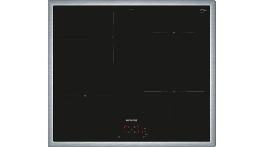 EQ522IA00 Herdset mit Induktionskochfeld bestehend aus HE517ABS1 + EI645CFB6E edelstahl/schwarz
