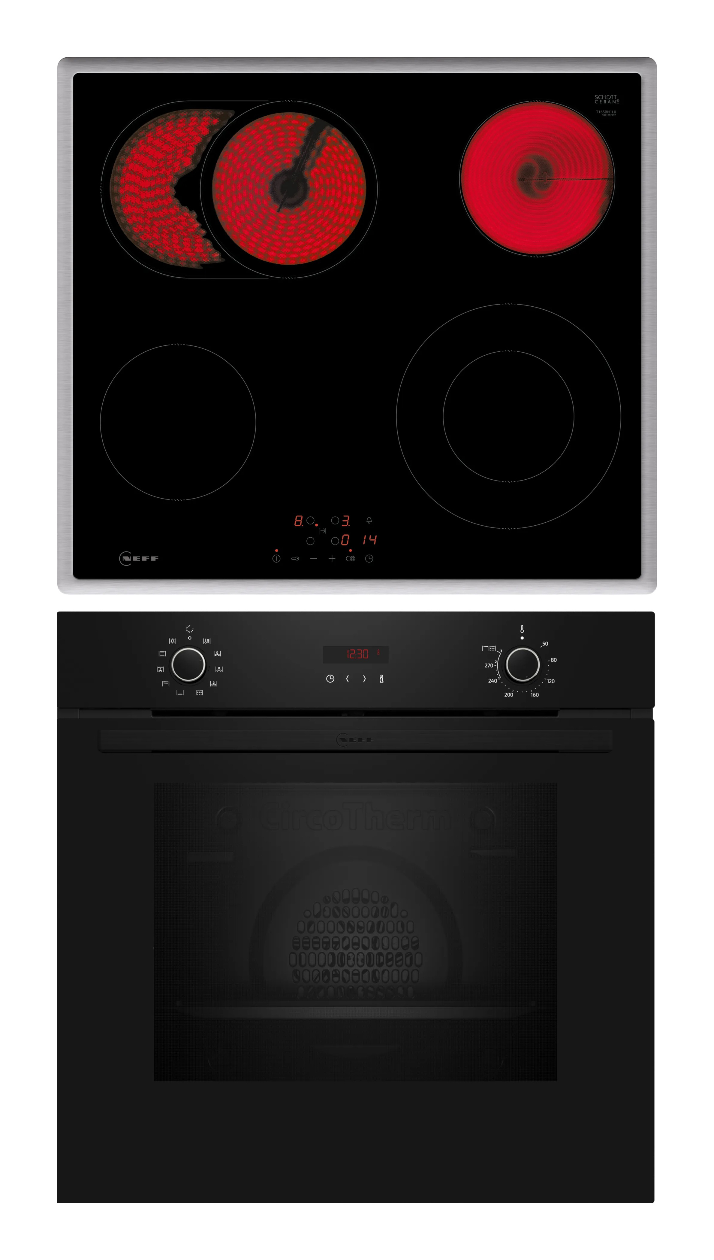 BX46PB0 Herdset bestehend aus B2CCG6AK3 + T16SBN1L0 schwarz/edelstahl