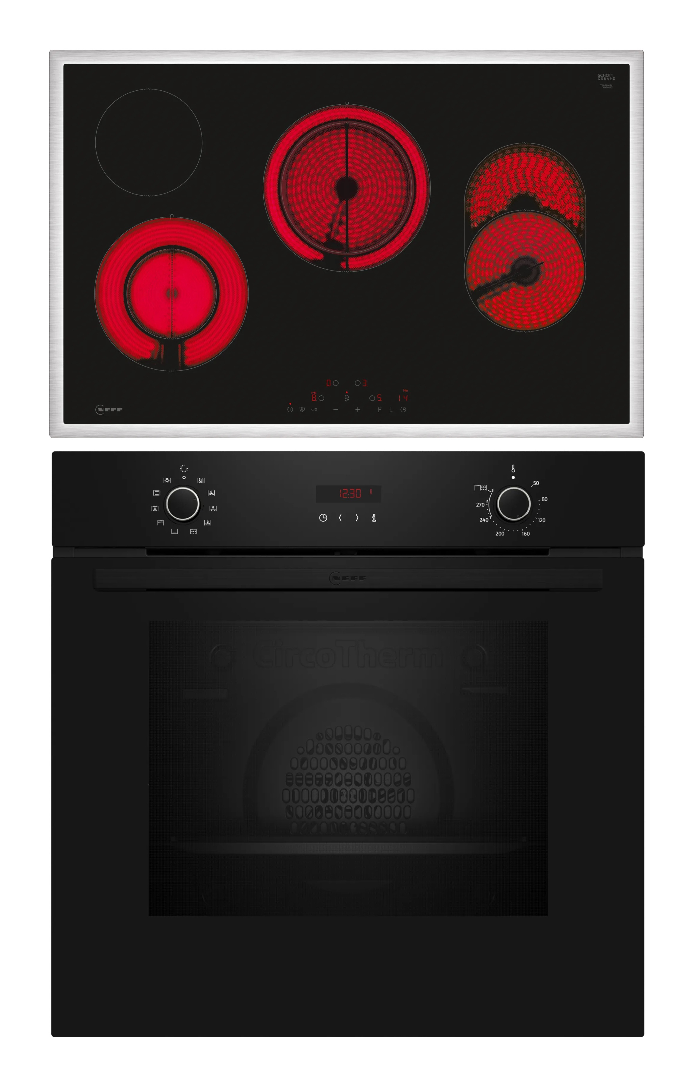 BX48PB0 Herdset bestehend aus B2CCG6AK3 + T18SDH9L0 schwarz/edelstahl