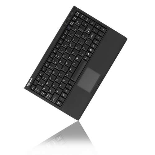 KeySonic ACK-540U+ kabelgebundene Mini Tastatur mit Smart-Touchpad - QWERTY UK - schwarz