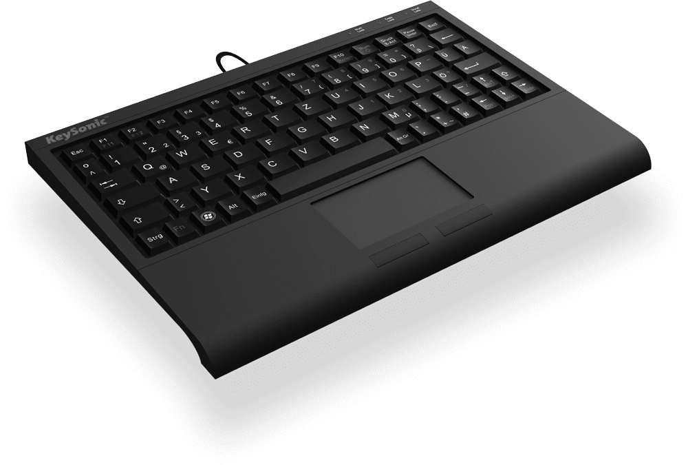 KeySonic ACK-3410 kabelgebundene Mini Tastatur mit Smart-Touchpad - QWERTZ DE - schwarz