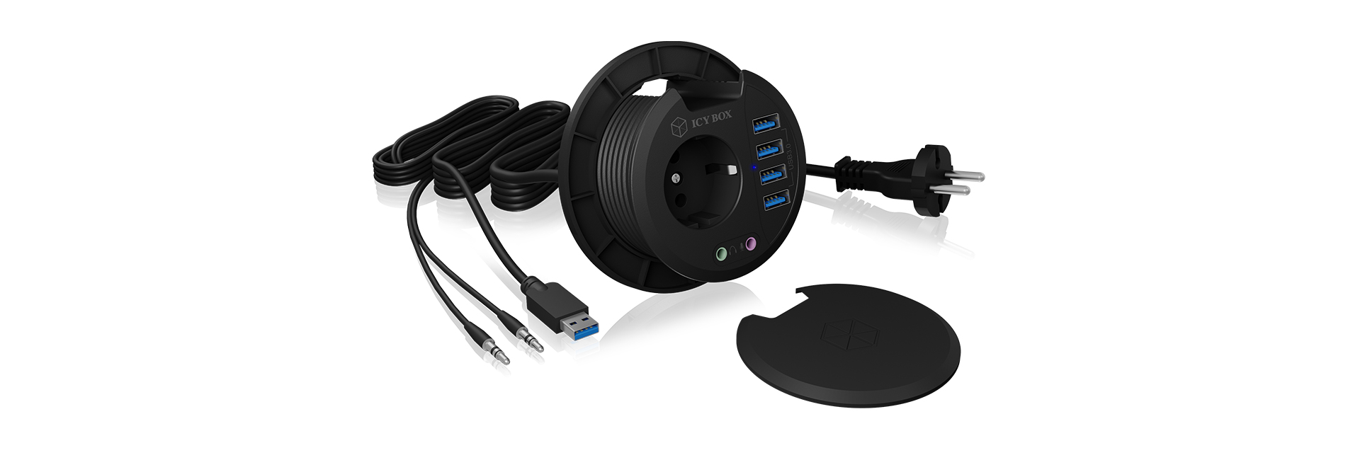 RaidSonic ICY BOX® USB-Hub IB-HUB1430 4-fach schwarz