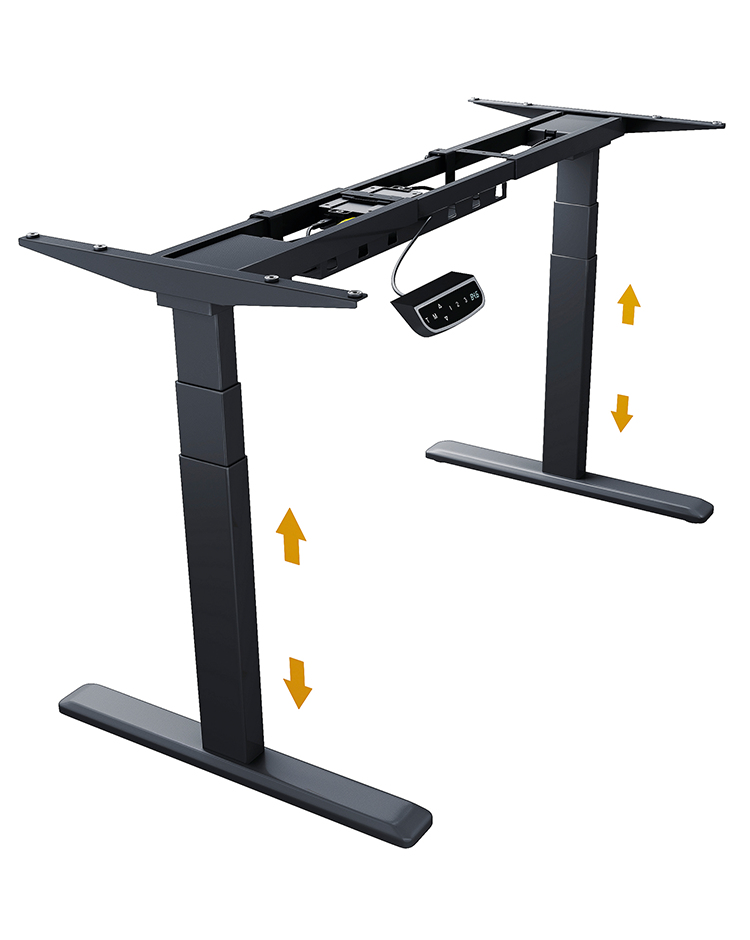 RaidSonic ICY BOX® IB-EW205B-T elektrisch höhenverstellbares Schreibtischgestell schwarz ohne Tischplatte, T-Fuß-Gestell schwarz 100,0 - 170,0 x 75,0 cm