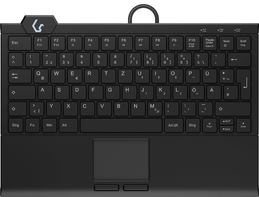 KeySonic KSK-5210ELU kabelgebundene Mini Tastatur mit Touchpad - QWERTZ DE - schwarz