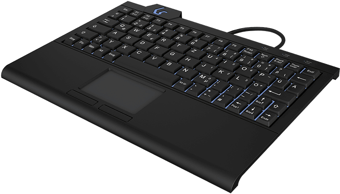 KeySonic KSK-3210ELU kabelgebundene Super-Mini Tastatur mit Touchpad - QWERTZ DE - schwarz