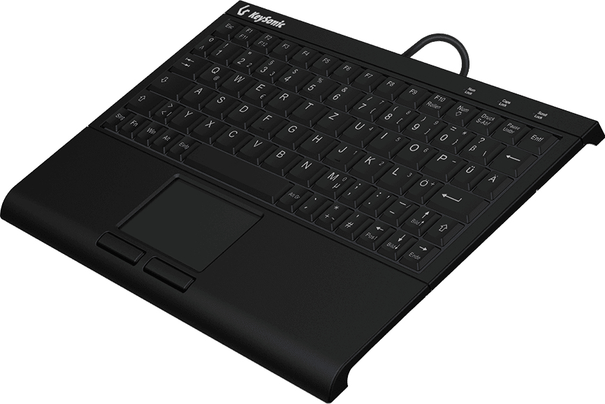 KeySonic KSK-3211ELU kabelgebundene Super-Mini Tastatur mit Touchpad - QWERTZ DE - schwarz
