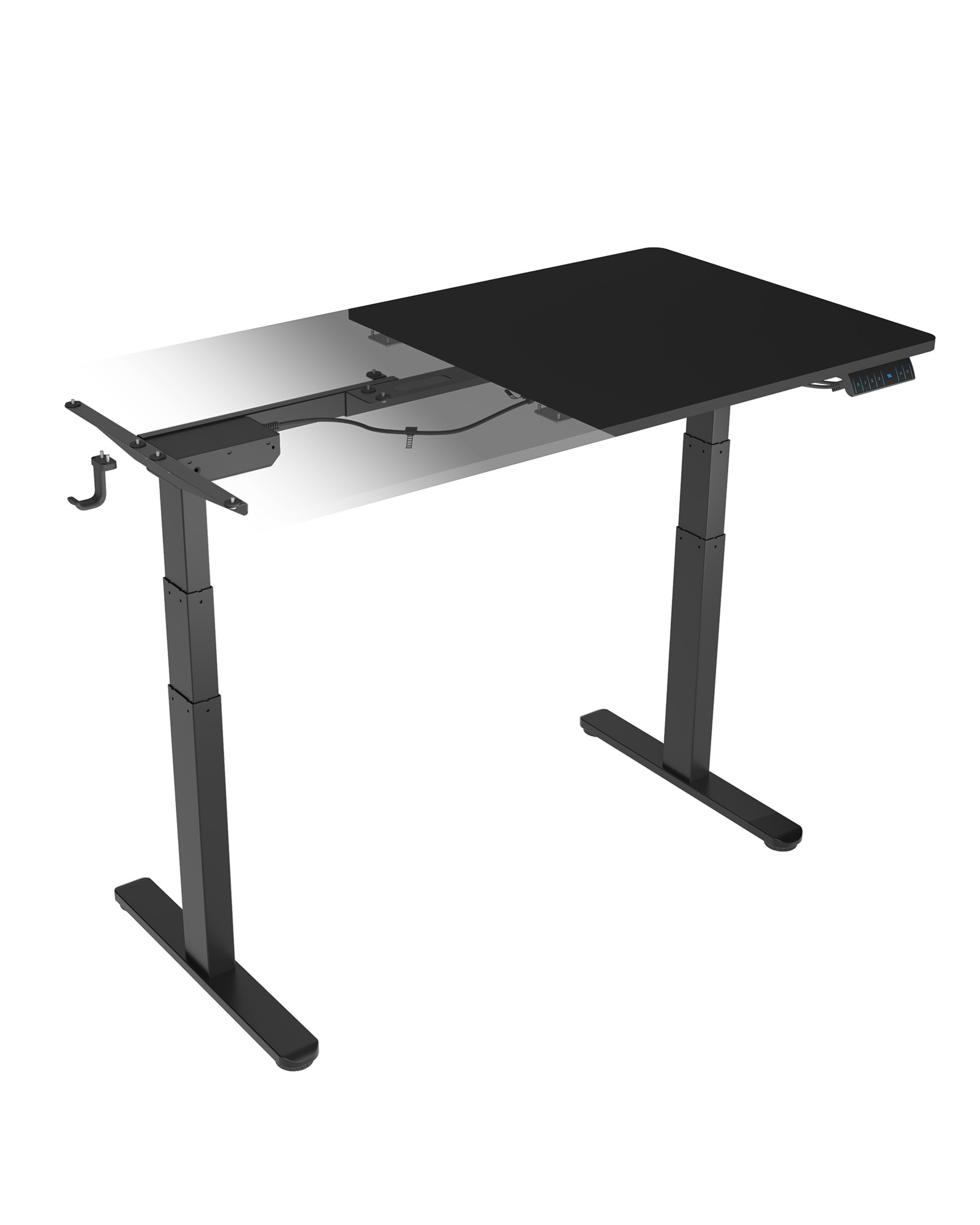 ICY BOX Sitz/Stehtisch elek. höhenv. Memory-Touch-Panel 2 Motoren black (IB-EW122B-TT)