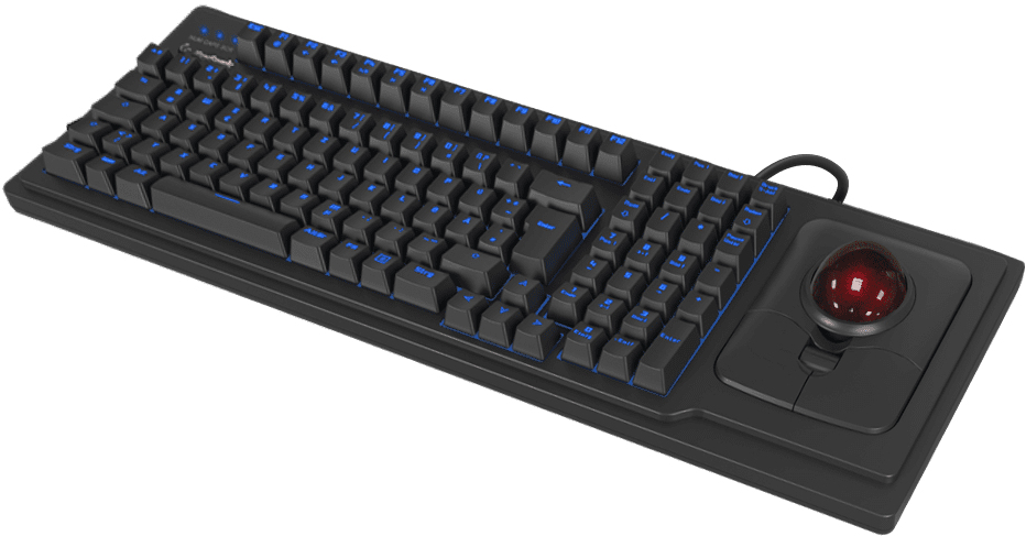 KeySonic KSK-8202ELU-T kabelgebundene Tastatur mit großem Trackball - QWERTY US - schwarz